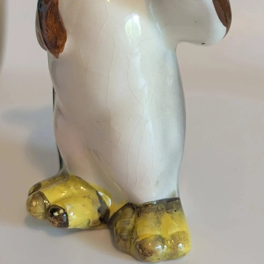 Vintage Penguin Salt And Pepper Shakers Japan Couple Umbrella Scarf Top Hat